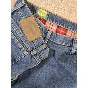 Cabela's Roughneck‎ Jeans Mens 52x30 Red Fleece Lined Straight Denim